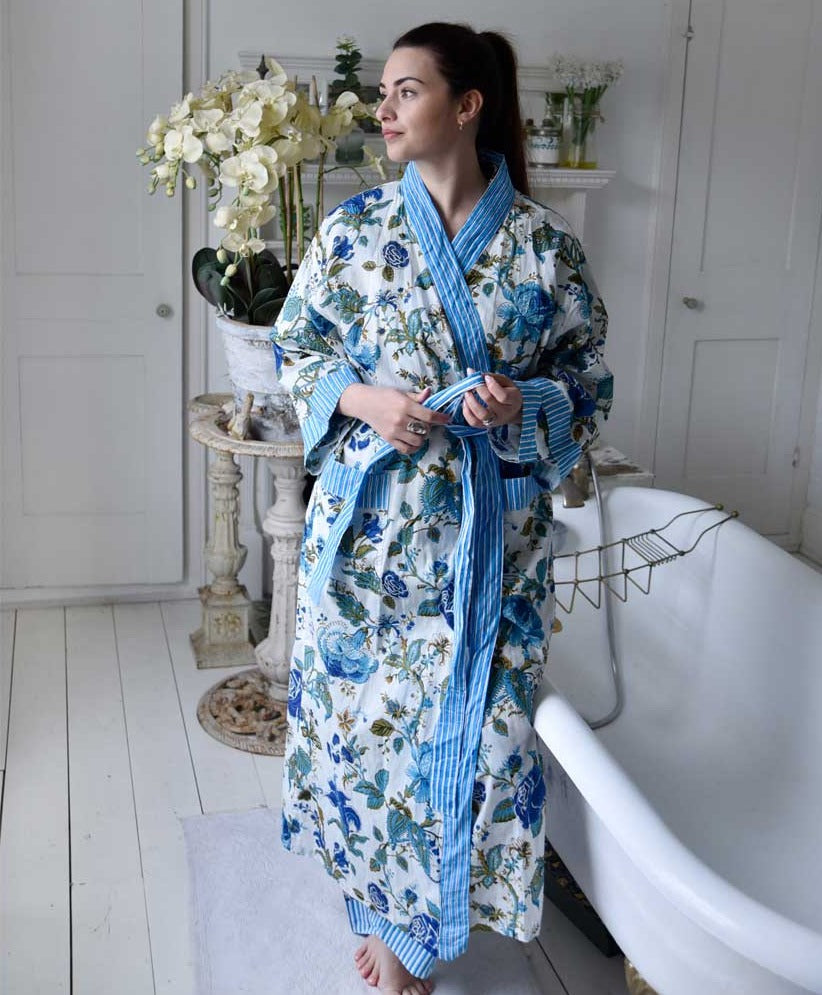 Ocean Treasures | Luxury Women's Dressing Gown in Blue Teal – Becca Who