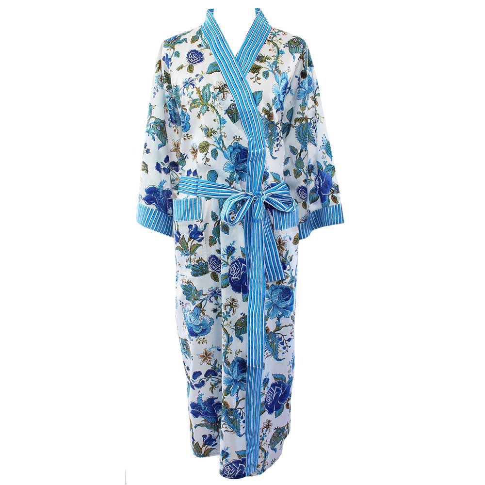 Blue Rose Ladies Dressing Gown Blue Rose Ladies Dressing Gown