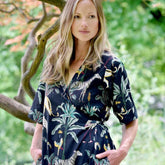 ‘Aspen’ Safari At Night Long Cotton Wrap Dress