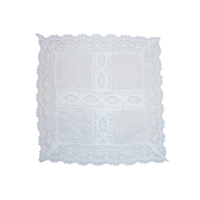 Pack of 2 White Square Lace-trimmed Doyley