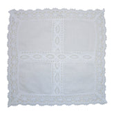 Pack of 2 White Square 20cm Lace-trimmed Doyley