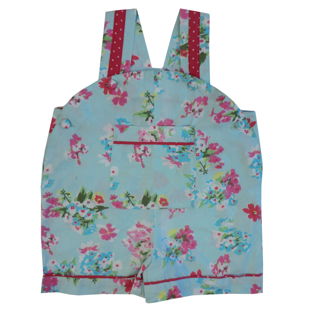 Blue Floral Dungarees