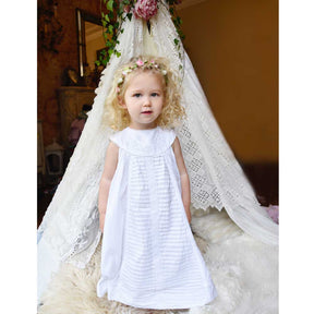 White Sleeveless Embroidered Dress