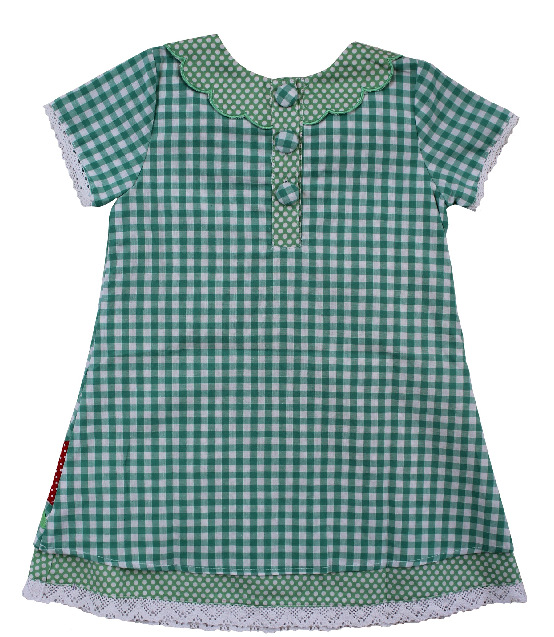 Green Check Ladybird dress