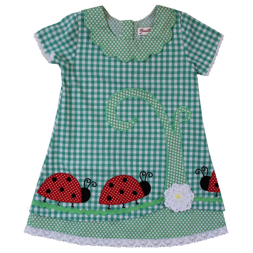 Green Check Ladybird dress
