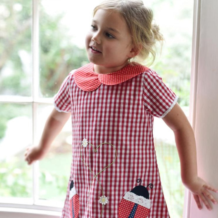 Powell Craft Girls Tartan Dress Teddy Bear - Red. Children's Designer  Clothes & Shoes