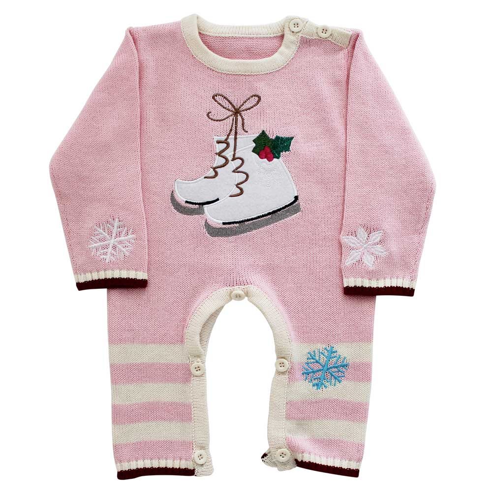 Ice Skates Long Sleeve Knitted Jumpsuit