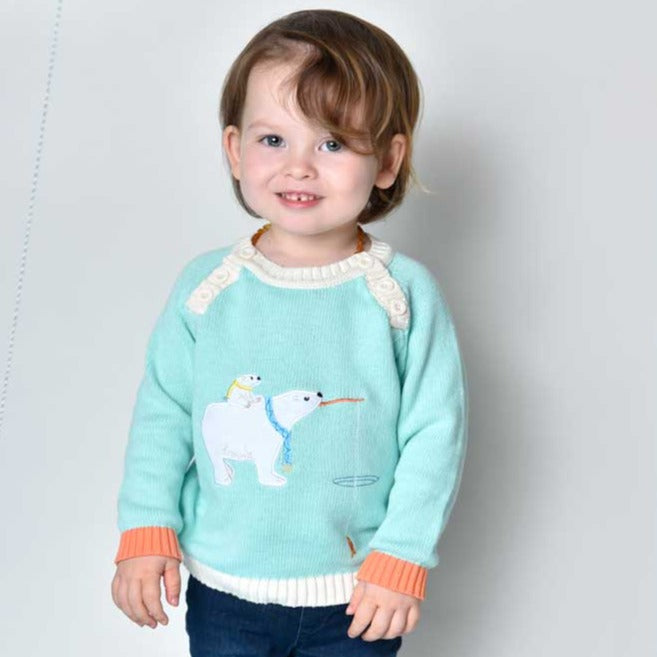 Pull en tricot ours polaire