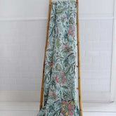 Mint Exotic Flowers Kantha Throw