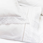 White Pillowcase Cover With Broderie Anglais Trim