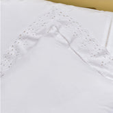 White Cushion Cover With Large Broderie Anglais Trim