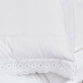 White Cushion Cover With Broderie Anglais Trim