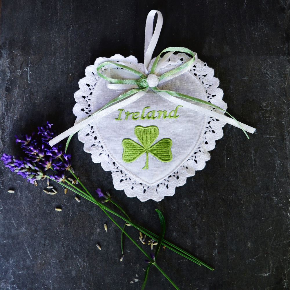 Pack of 3 'Ireland' Lavender Heart Sachets