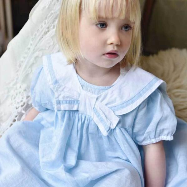 Pale Blue Linen Sailor Dress Pale Blue Linen Sailor Dress