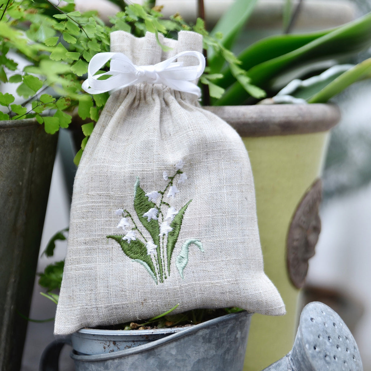 Pack of 3 Lily of the Valley Linen Lavender Sachet