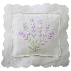 Embroidered Lavender Pillow