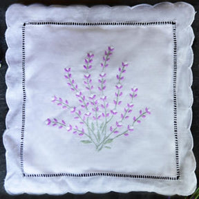 Embroidered Lavender Pillow