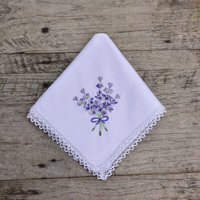 Pack of 3 Lavender Embroidered Hankies