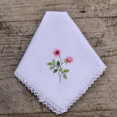 Pack of 3 Rose Embroidered Hankies