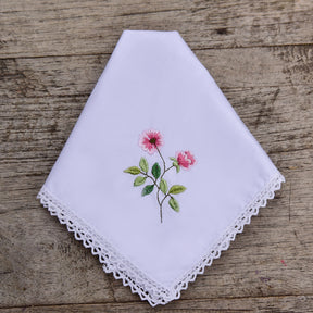Pack of 3 Rose Embroidered Hankies