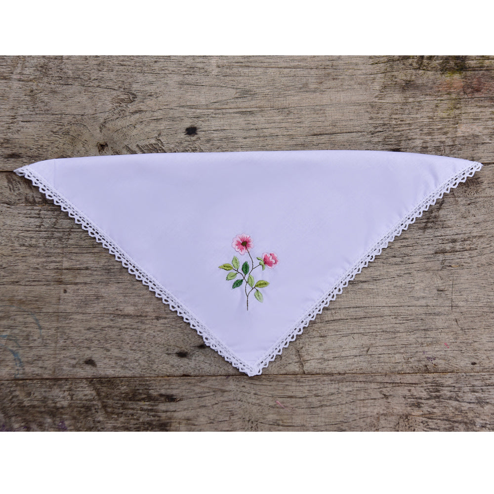 Pack of 3 Rose Embroidered Hankies