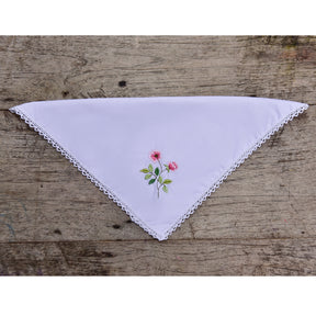 Pack of 3 Rose Embroidered Hankies