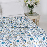 Blue & White Floral Print Quilt