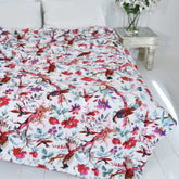 Cream Bird Print Quilt