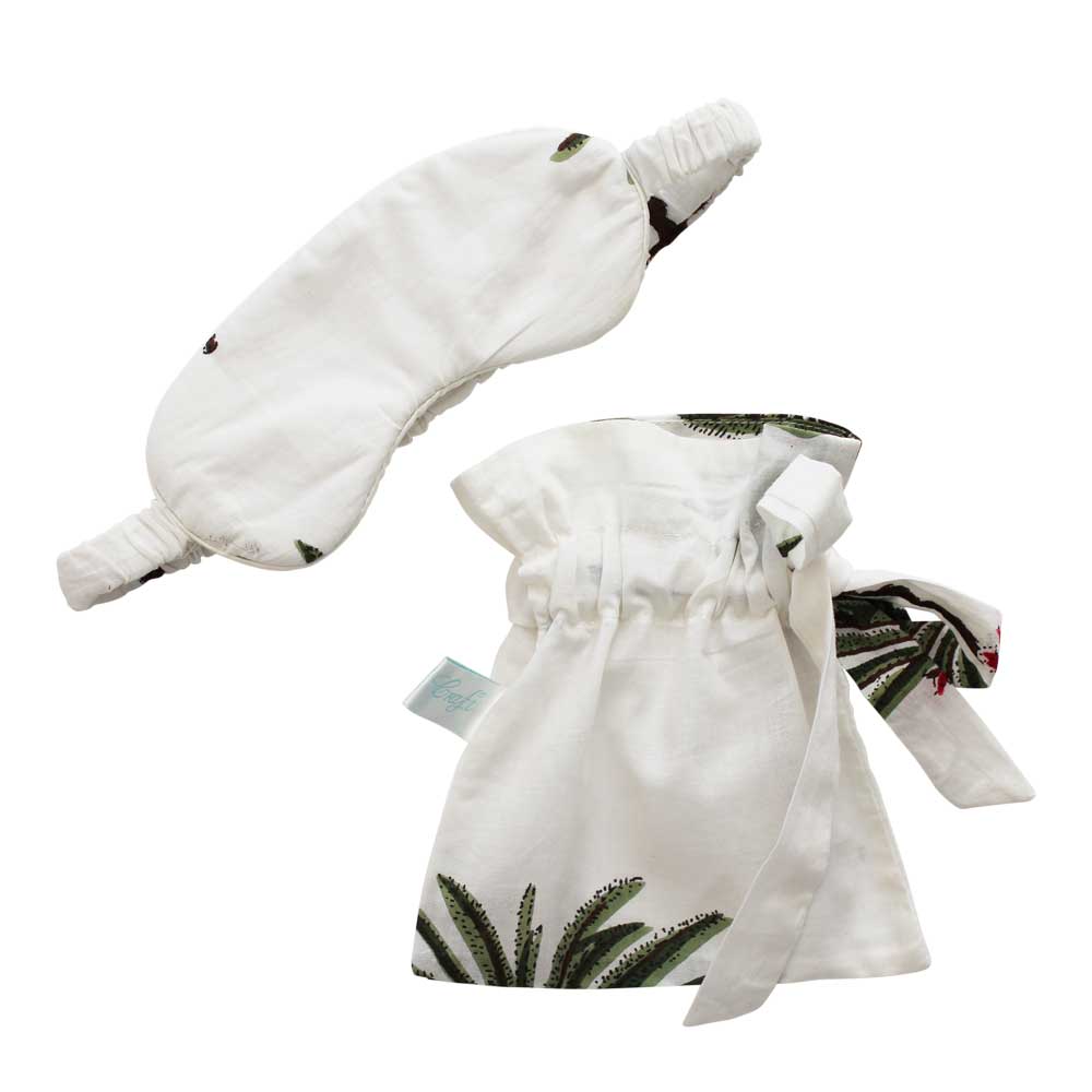 Best Cotton Pyjamas, Green Palm Trees on White Design
