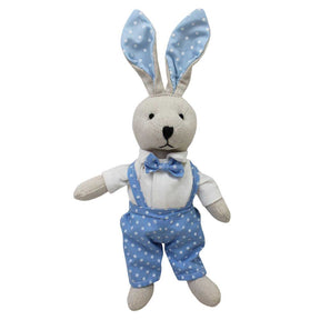 Rabbit Soft Toy with Star Dungarees