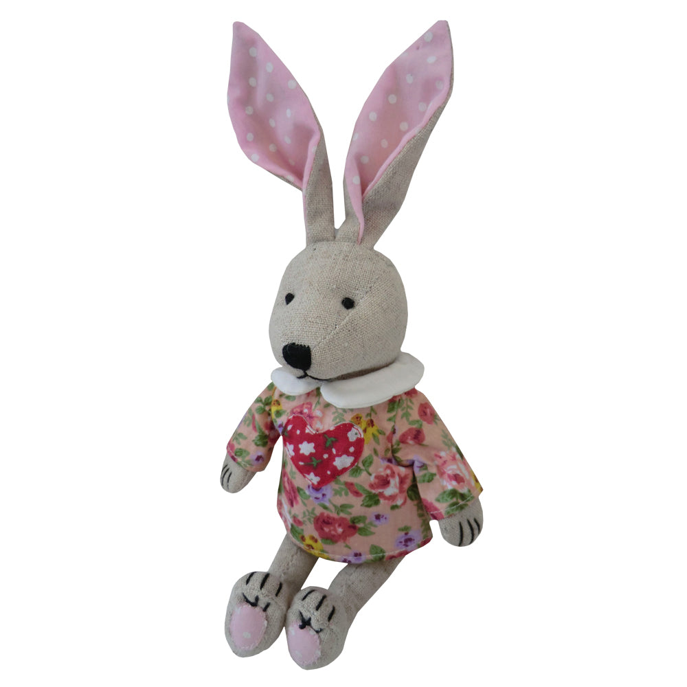 Rabbit Soft Toy with Love Heart Dress