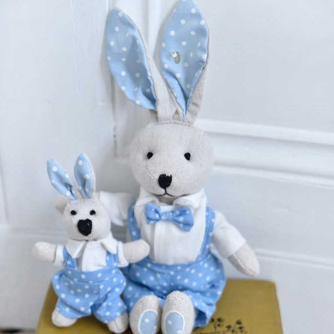 Mini Rabbit with Blue Star Dungarees