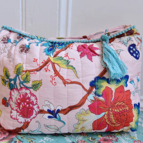 Pink Exotic Flower Wash Bag