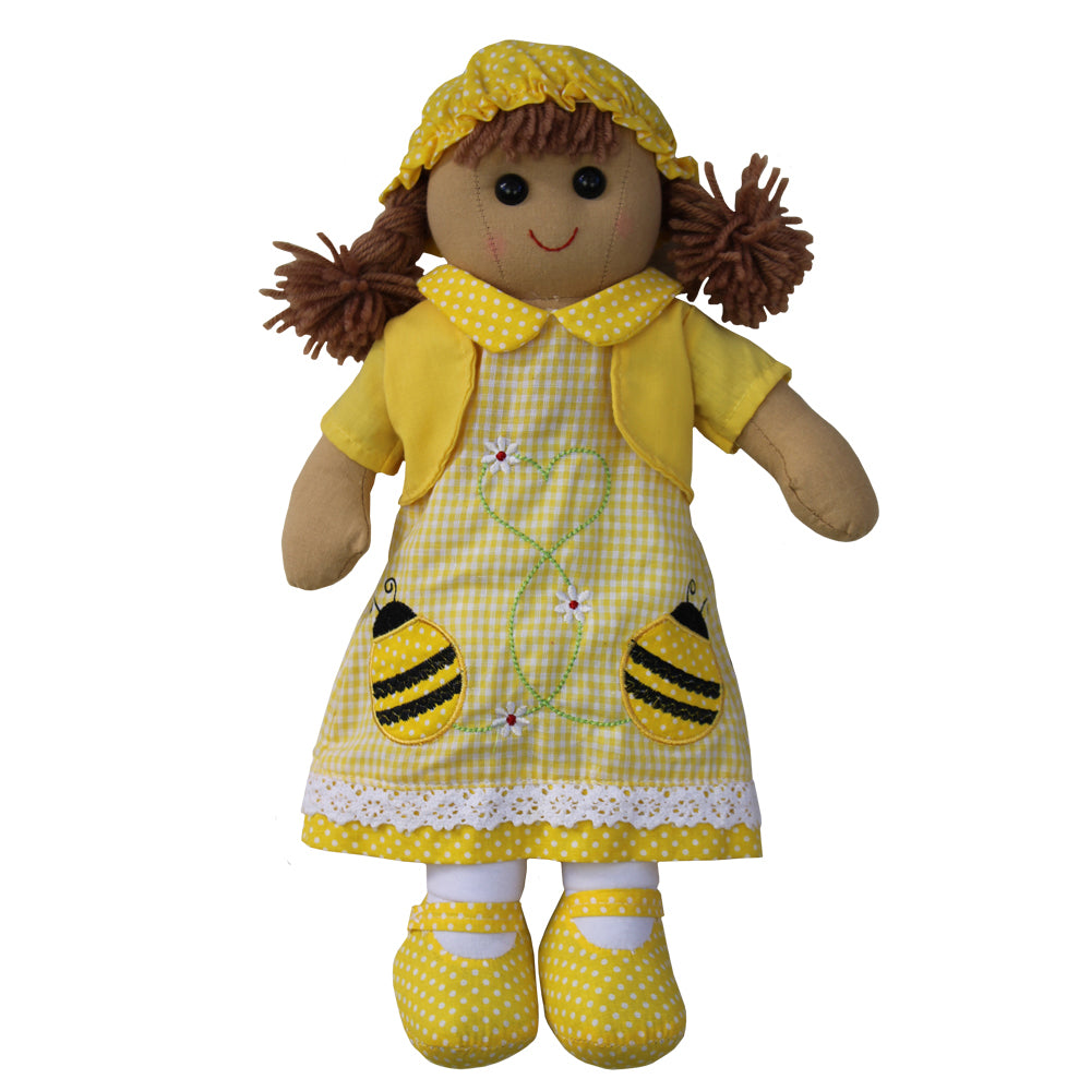 Bumble Bee Embroidered Dress Rag Doll 40cm