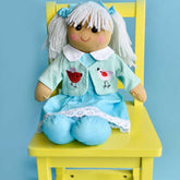 Rag Doll with Blue Embroidered Jacket & Dress