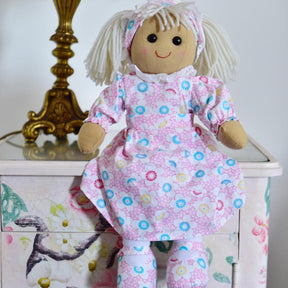 Pink Dotty Floral 40cm Rag Doll