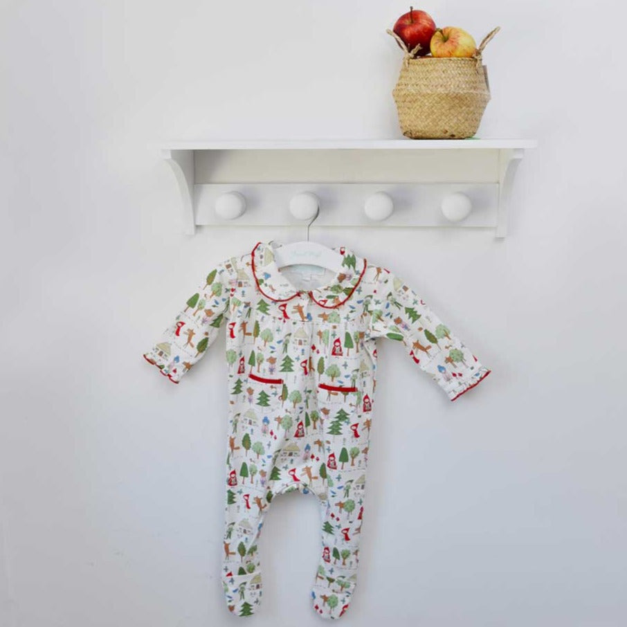 Red Riding Hood Print Baby Jumpsuit