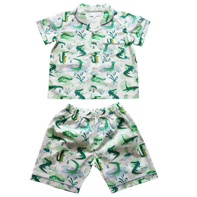 Conjunto de pijama con top y pantalón corto de cocodrilo 