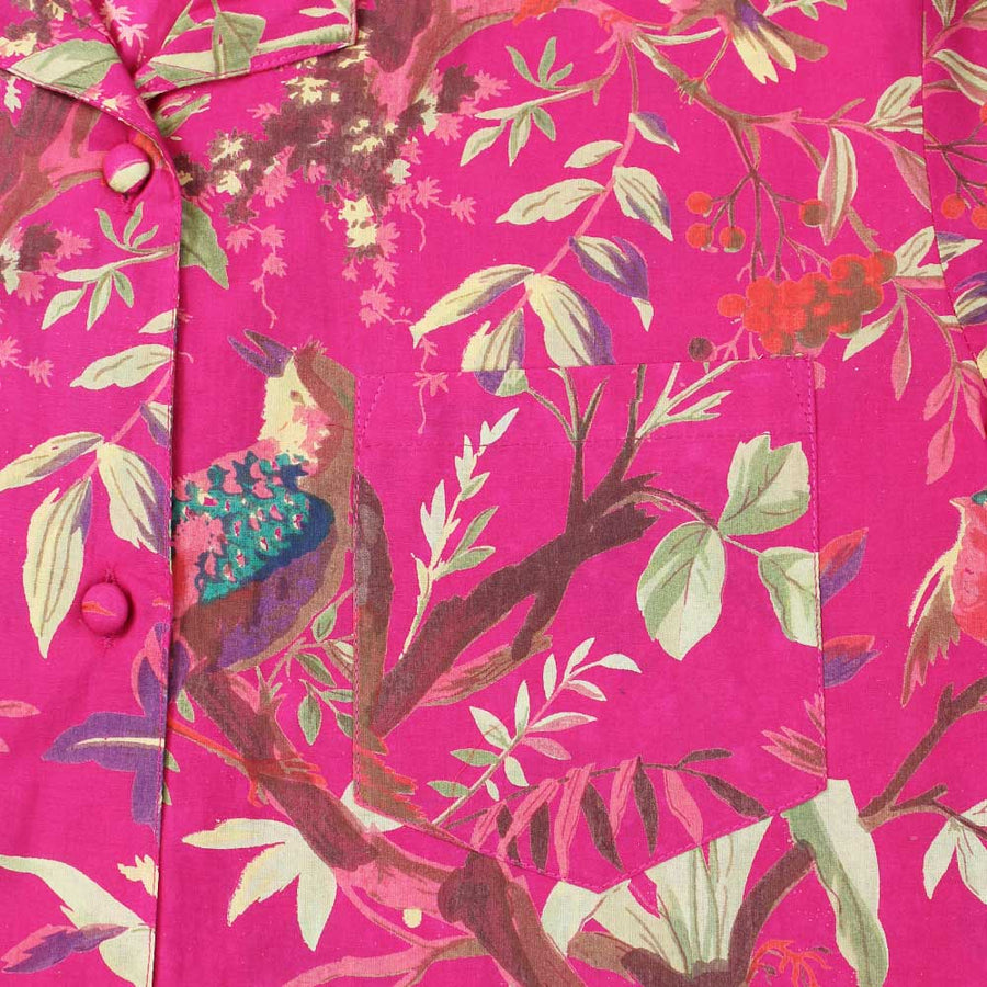 Hot Pink Bird Print Ladies Pyjamas