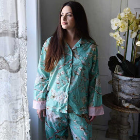 Mint Blossom Print Ladies Pyjamas