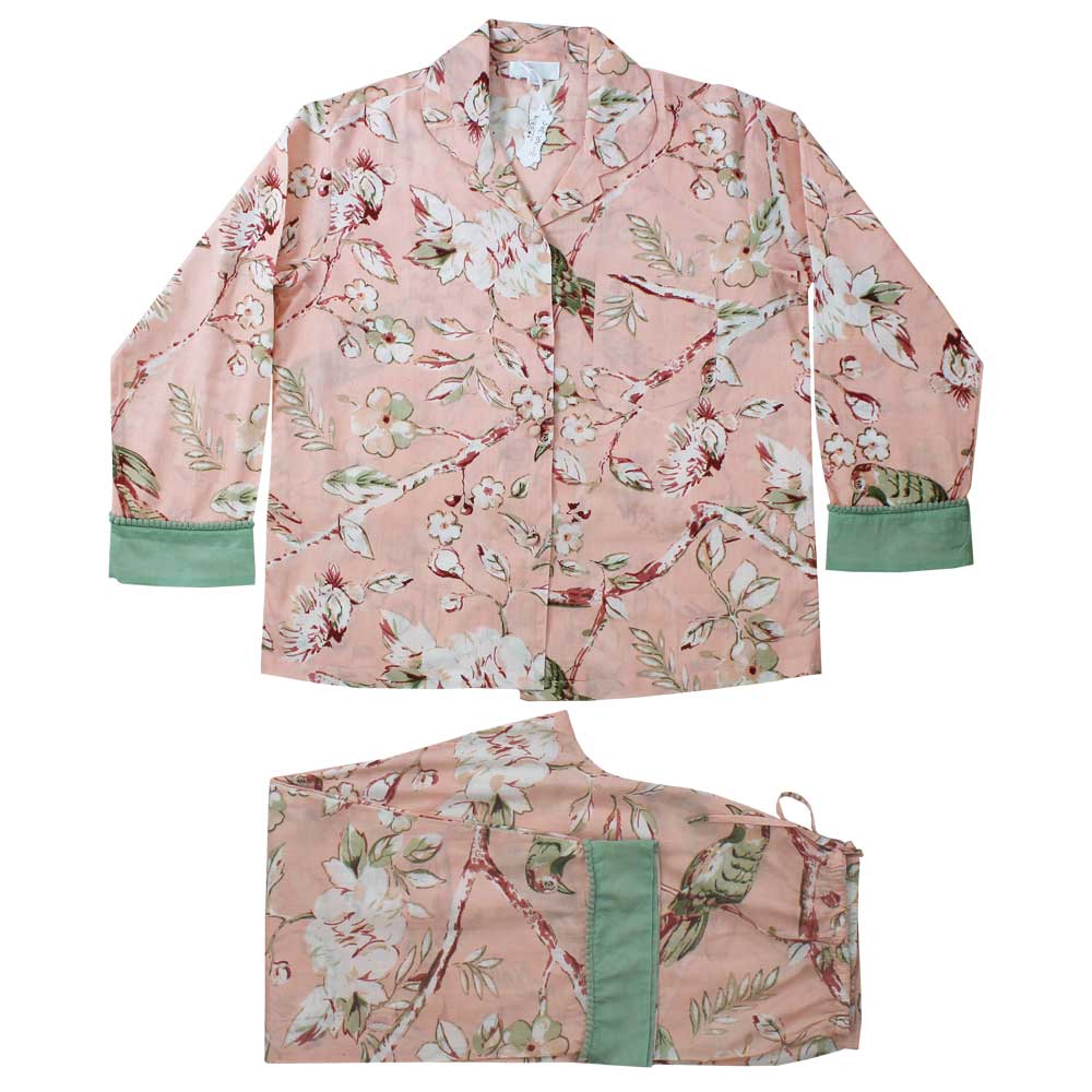 Peach Blossom Print Ladies Pyjamas