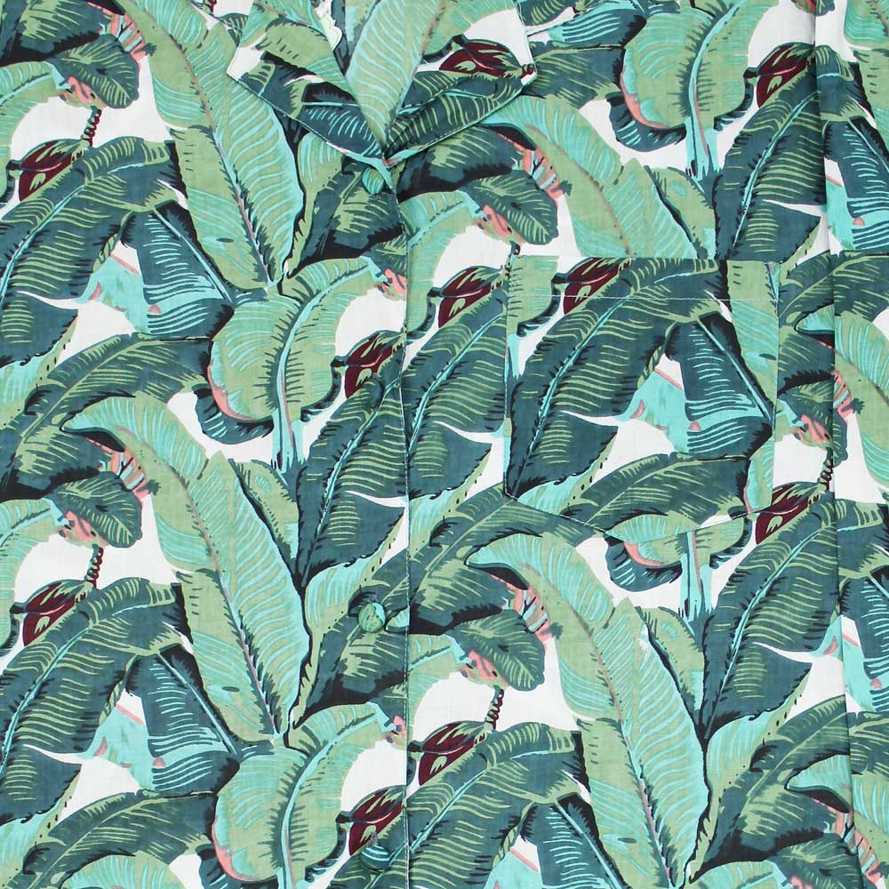 Green Leaf Print Ladies Pyjamas - Main Image