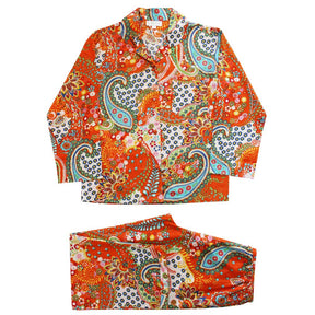 Orange Paisley Print Ladies Pyjamas