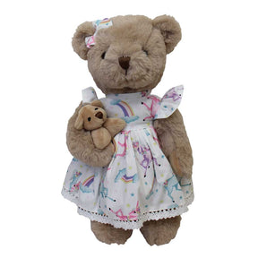 Teddy Bear With Unicorn Print Dress