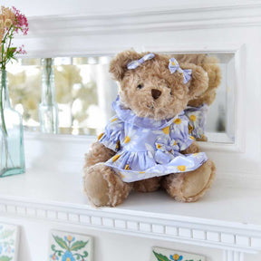 Teddy Bear With Lilac Bee And Daisy Dress