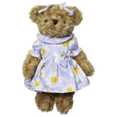 Vestido de oso de peluche con abeja lila y margaritas
