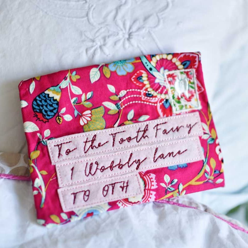 Hot Pink Floral Tooth Fairy Envelope