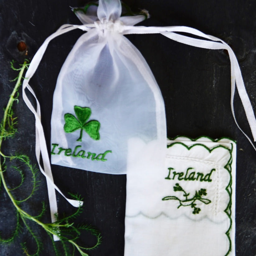 Hand Embroidered 'Ireland' Hankie