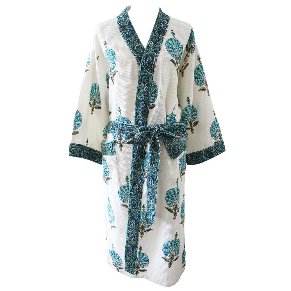 Aqua Shell Waffle Dressing Gown Aqua Shell Waffle Dressing Gown