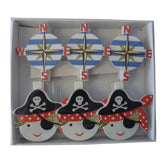 Pirate and Compass Wooden Pegs